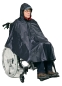 Mobile Preview: Rollstuhlsack Schwarz mit Webpelz gefüttert mit Anti Rursch Noppen & Regenponcho
