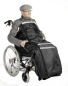 Mobile Preview: Rollstuhlsack Schwarz mit Webpelz gefüttert mit Anti Rursch Noppen &  inklusive Seitentasche