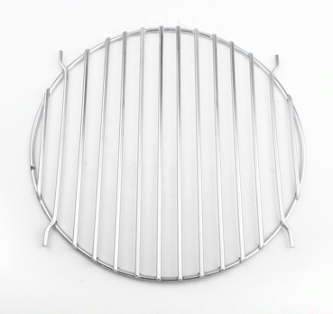 Preview: Edelstahl Grillrost 44,5 cm mit Loch  inklusive Handgriffe  für 45 46 47 cm Kugelgrill