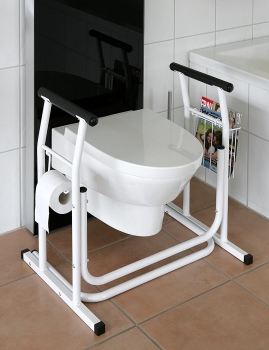 WC-Aufstehhilfe- mobiles-Toiletten Stützgestell Haltegriff für Badezimmer Stützgriff Halteschiene (M)