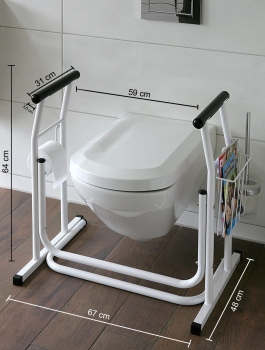 WC-Aufstehhilfe B-Ware inkl. Ablagekorb & Toilettenpapierhalter