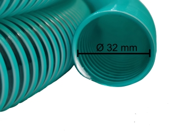 Spiralschlauch Saugschlauch Druckschlauch Förderschlauch 32 mm /10M Grün / Transparent