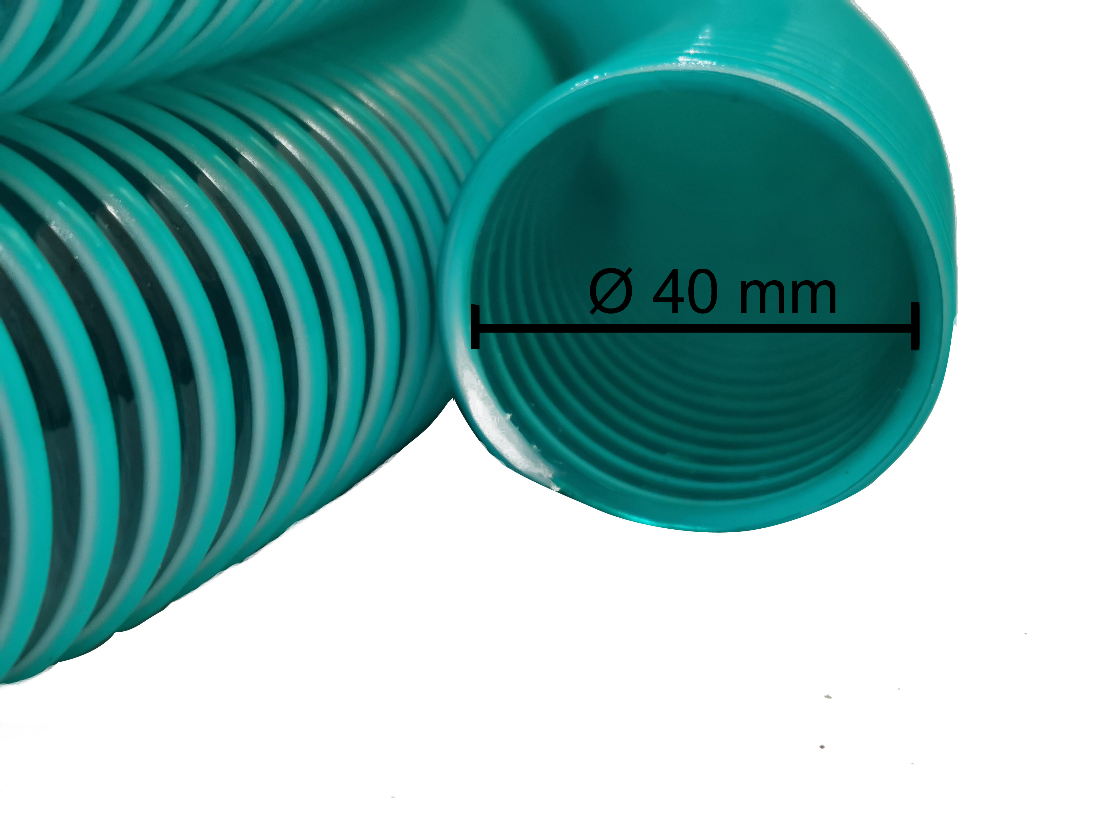 Spiralschlauch Saugschlauch Druckschlauch Förderschlauch 40 mm Grün /  Transparent 10 Meter - für Profis und Gartenliebhaber