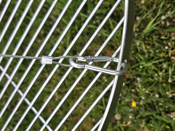 Grillgalgen Schwenkgrill Grillgestell  3,5cm Rohr  mit Erdspieß aus Edelstahl  T210 mit 50 cm Edelstahl Rost !