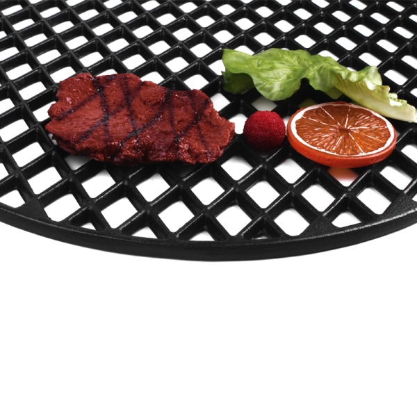 Guss Grillrost Ø 54,5cm  emailliertes Grillrost massives Gusseisen TOP Design inklusive Griffe !